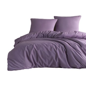 Juego De Cama Liso 140 X 200 Cm - Morado