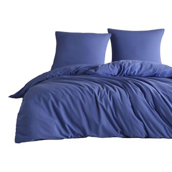 Juego De Cama Liso 140 X 200 Cm - Azul