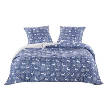 Juego De Cama Navideño 240 X 220 Cm - Azul