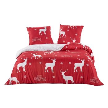 Juego De Cama Navideño 240 X 220 Cm - Rojo