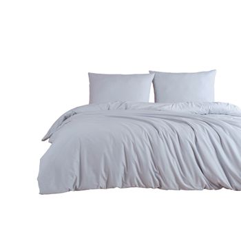 Juego De Cama Liso 260 X 240 Cm - Gris