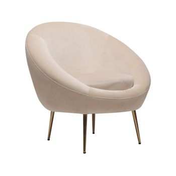 Sillón De Terciopelo "cocon" - 77 X 74 X 77,5 Cm - Beige