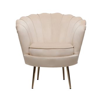 Sillón De Terciopelo "floria" - 75 X 68 X 77,5cm - Beige