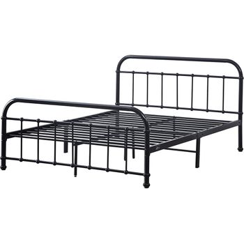 Cama Doble De Metal "havin" - 140 X 190 Cm - Negro