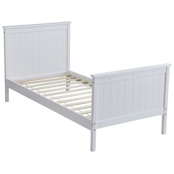 Cama Infantil Individual De Madera "alice" - Blanca - 90 X 190 Cm