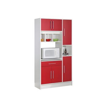 Aparador De Cocina Mady 1 Cajón 91x40x180 Cm Color Rojo Vente-unique