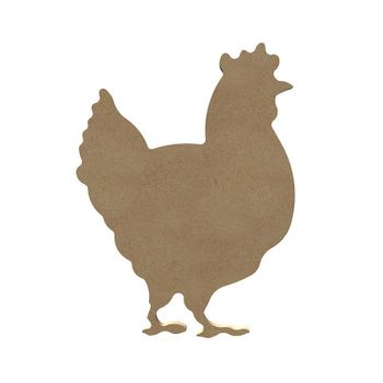 Pollo De Madera Mdf Para Decorar - 23 X 22 Cm