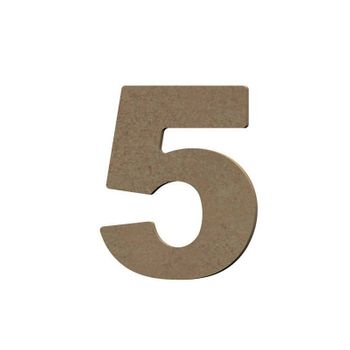 Número 5 En Madera Mdf Para Decoración - 8 Cm