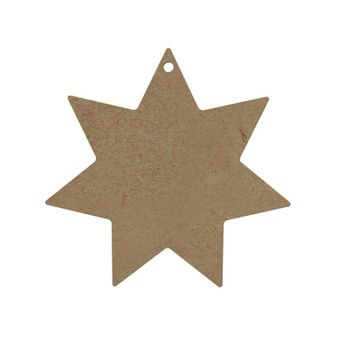 Estrella De Madera Mdf De 7 Ramas Para Decorar - 10 X 10 Cm