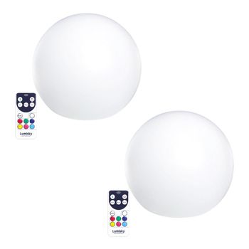 Conjunto De 2 Bolas De Luz Led Flotantes E Inalámbricas D30cm Bobby