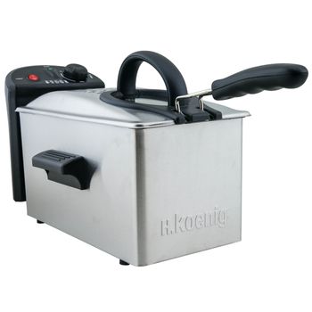 Freidora Electrica Dfx300 H.koenig, 3 Litros, Filtro Absorvente Olores, 2100 W, Hasta 190 °c,  Acero Inox