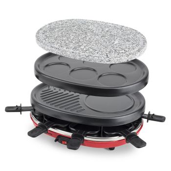 Cecotec Cheese&Grill 16000 Inox Black Raclette Grill para 8 Personas 1400W