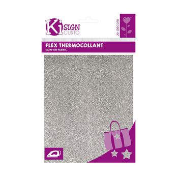 Vinilo Flexible Con Brillo - Plata - 15 X 20 Cm