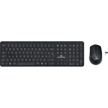 Paquete De Ratón Inalámbrico Con Teclado Negro Slim Bluestork