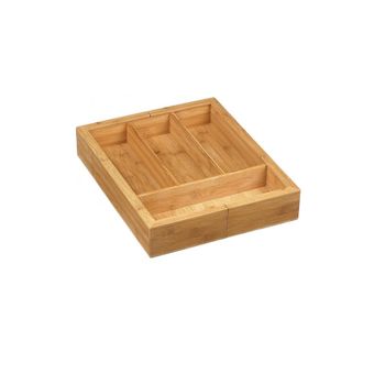 Organizador Para Cubiertos Extensible Marrón Bambú (29 X 5 X 38 Cm) con  Ofertas en Carrefour