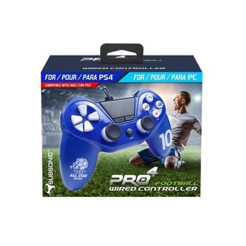 Mando Con Cable Pro4 Ps4/ps3/pc Futbol 2018 Azul. Mundia