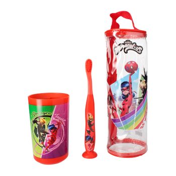 Vaso Kit Cepillo De Dientes - Kit Infantil - Miraculous