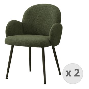 Alice-silla De Tela Verde Con Patas De Metal Negro (x2)