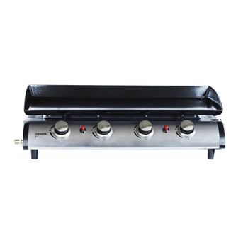 Plancha De Gas Con 4 Quemadores De Acero Inoxidable,10kw, Negro