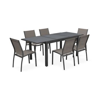 Conjunto De Jardín De Aluminio: Mesa Extensible + 6 Sillas Textileno  Brescia con Ofertas en Carrefour