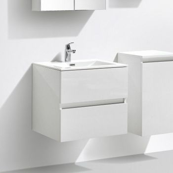 Mueble lavabo + lavabo 80cm MONTADO SIENA Blanco Lacado