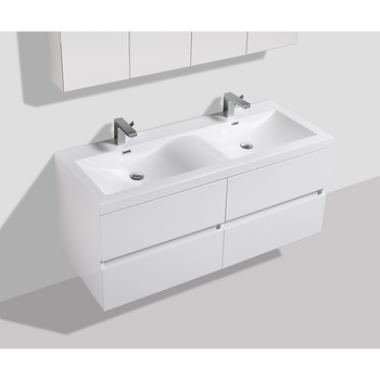 Mueble Lavabo + Lavabo 144cm Montado Siena Blanco Lacado