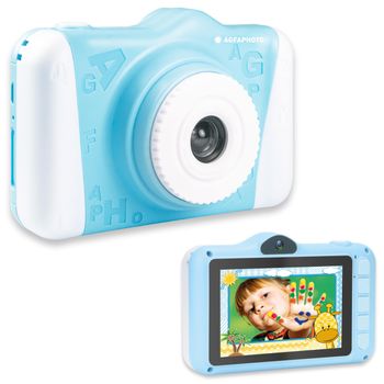 Agfa Photo Realikids Cam 2 - Cámara Digital Para Niños, Hd Con Ranura Para Tarjeta Sd De Hasta 32gb | Cámara Infantil Con Empuñadura Sólida | Diseño Ergonómico - Azul