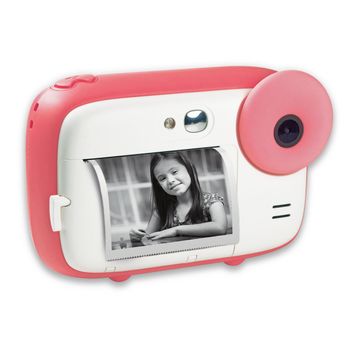 Cámara de Impresión Instantánea ENKERS 32Gb Infantil con 2 Rollos de Papel  para Imprimir Rosa