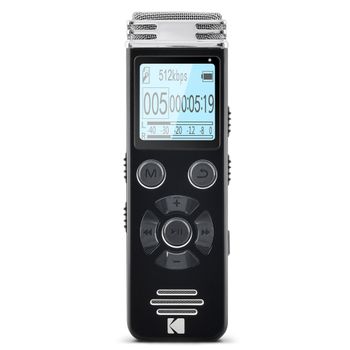 Kodak High - Intensity Vrc450 Grabadora De Voz Digital | Mini Dictáfono Recargable Activado Por Voz Con Batería De Litio Y Mp3 | Dispositivo De Escucha Activado Por Voz