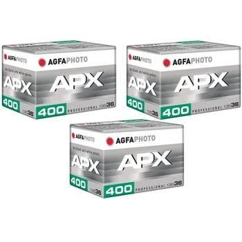 Pack 3 X Agfaphoto Apx 400 Prof 135-36