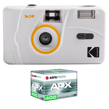 Kodak - Cámara Recargable Kodak M38-35mm, Objetivo De Alta Calidad, Flash Incorporado, Pila Aa