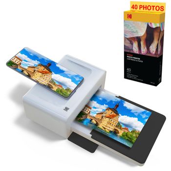 Kodak - Pd460 Printer Pack + Cartucho Y Papel Para 40 Fotos - Bluetooth Photo & Docking - Tarjeta Postal Tamaño 10x15 Cm