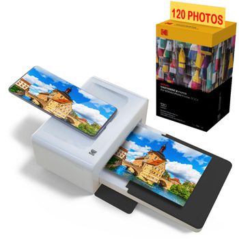 Kodak - Pd460 Printer Pack + Cartucho Y Papel Para 120 Fotos - Bluetooth Photo & Docking - Tarjeta Postal Tamaño 10x15 Cm