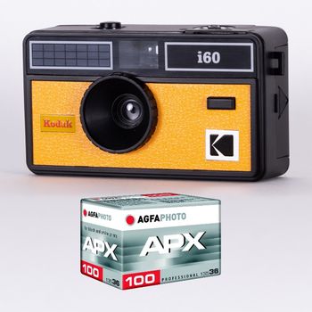 Kodak Da00258 - Pack De Cámara Kodak I60 Y 1 Película Iso 100 De 36 Exposiciones, Objetivo Óptico De 31mm, Adecuada Para Películas Iso 200/400/800, Para Películas En Color De 35mm - Amarillo