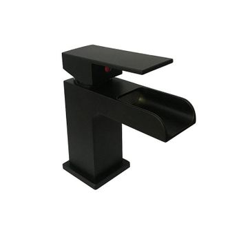 Grifo Monomando Para Lavabo Cascada Tano Negro Mate