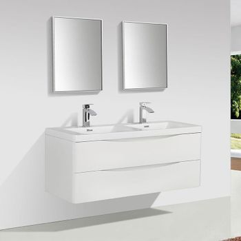 Mueble Lavabo  + Lavabo Doble 120 Cm Montado - Blanco Piacenza