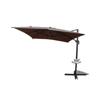 Parasol Rectangular Con Led Chocolate 395 X 295 Cm Calvia