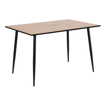 Mesa Comedor 4 Personas Madera Y Negro 120cm Mira