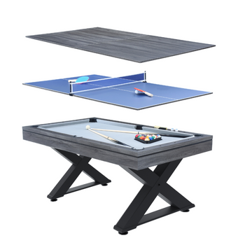 Mesa Multi-juegos De Madera Gris Ping-pong Y Billar Texas