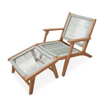 Silla De Playa Plegable Madera De Eucalipto Y Tela Negra Vidaxl con Ofertas  en Carrefour