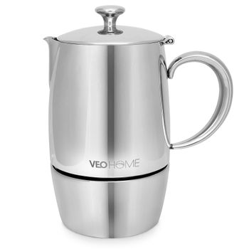 Cuperinox, Cafetera Inoxidable Deluxe, cafetera Italiana 4 Tazas, Cafetera  Italiana Inducción Acero Inoxidable, Mango Anti Quemaduras con Ofertas en  Carrefour