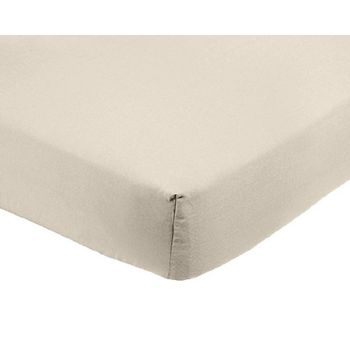 Sábana Bajera Ajustable De Microfibra 90 X 200 Cm - Beige