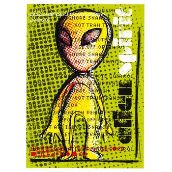 Typo - Póster De Firma - Póster De Pared - Formato Retrato - Papel Bellas Artes 270g - Diseño Alien - 40x60cm