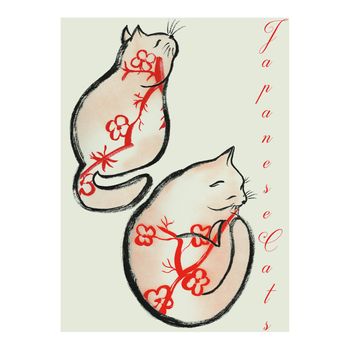 Japan - Signature Poster - Wall Poster - Formato Retrato - Papel Fine Art Mate 270g - Design Cats - 21x30 Cm