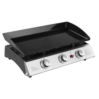 Cooker - Plancha A Gas Ii - Acero Laminado En Frío Esmaltado - Quemadores De Acero Inoxidable - Cocción Homogénea Y Sabrosa - 3 Quemadores 7.5 Kw