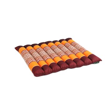 Flat Rollable - Cojín De Yoga Y Meditación Plano Y Suave - Rodable Y Ajustable En Altura Y Ancho - Kapok De Alta Densidad 100% Natural - Naranja Burdeos - M