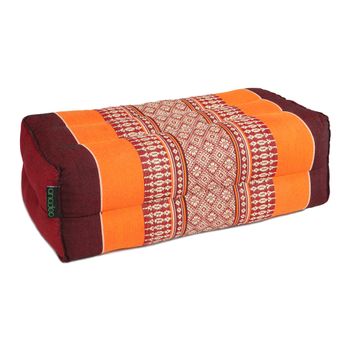 Standard - Cojín Zafu Estándar Para Yoga Y Meditación - Kapok 100% Natural De Alta Densidad - Comodidad Y Firmeza - Estabilidad Al Sentarse - Naranja Burdeos - X1