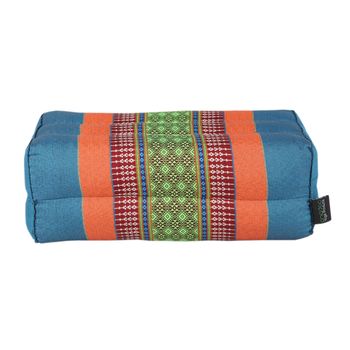 Standard - Cojín Zafu Estándar Para Yoga Y Meditación - Kapok 100% Natural De Alta Densidad - Comodidad Y Firmeza - Estabilidad Del Asiento - Azul Naranja - X1