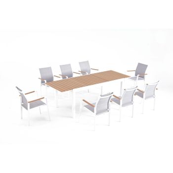 Mesa De Jardín Extensible Para 10 Personas + 6 Sillas De Aluminio Berana  con Ofertas en Carrefour