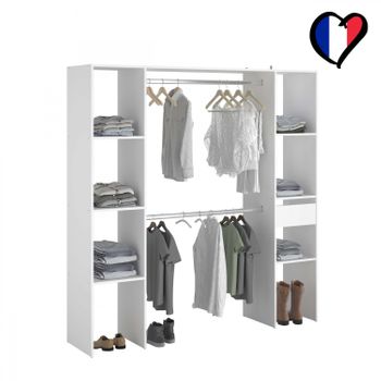 Armario Abierto, Vestidor Gontran 3 Cajones 214x141x205 Cm Color Gris  Antracita Venta-unica con Ofertas en Carrefour